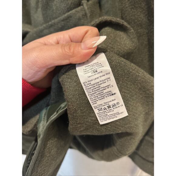 New JCREW Size XS Trench Coat in Double-Faced Wool in Green $368 CD100 - Picture 7 of 10